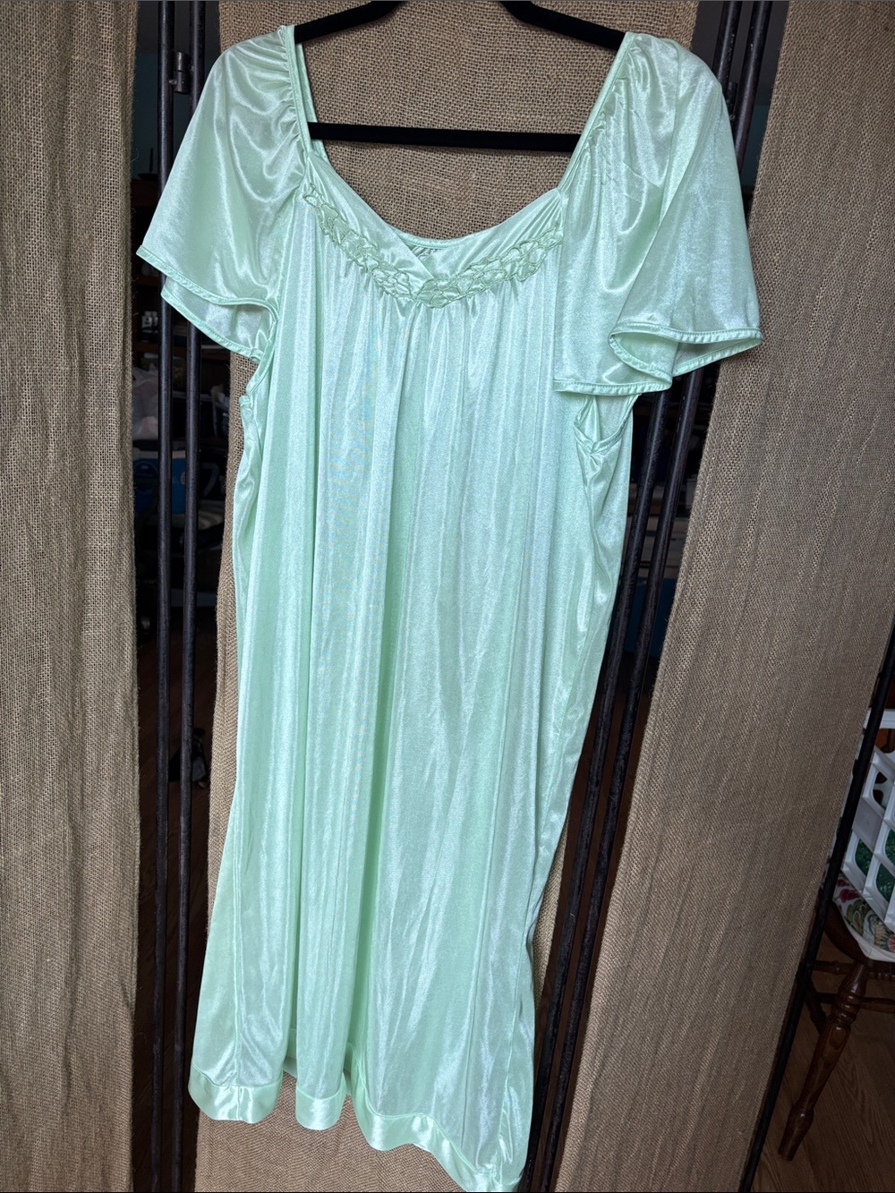 Classic Mint Green Cap Sleeve Traditional Nightgown